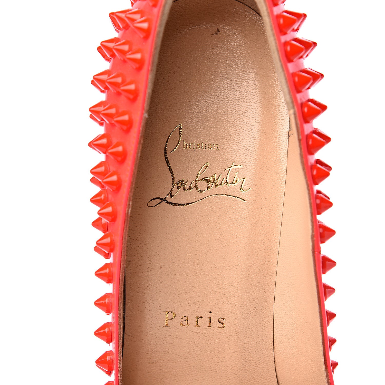 Christian Louboutin Patent Pigalle Spikes 100 Pumps 37 Rose Paris 7 of 10