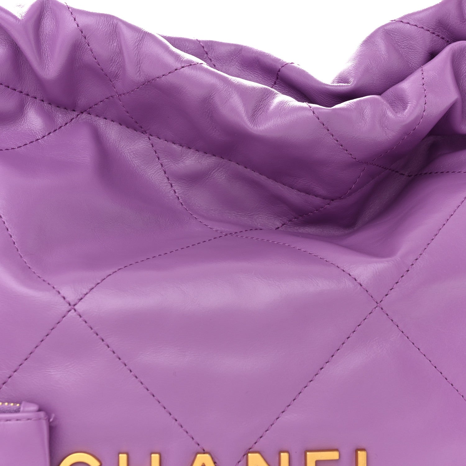 Chanel Shiny Calfskin Quilted Small Chanel 22 Purple 9 of 13