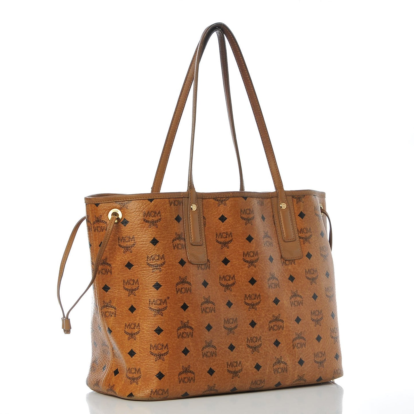 Visetos Medium Reversible Shopping Tote Cognac