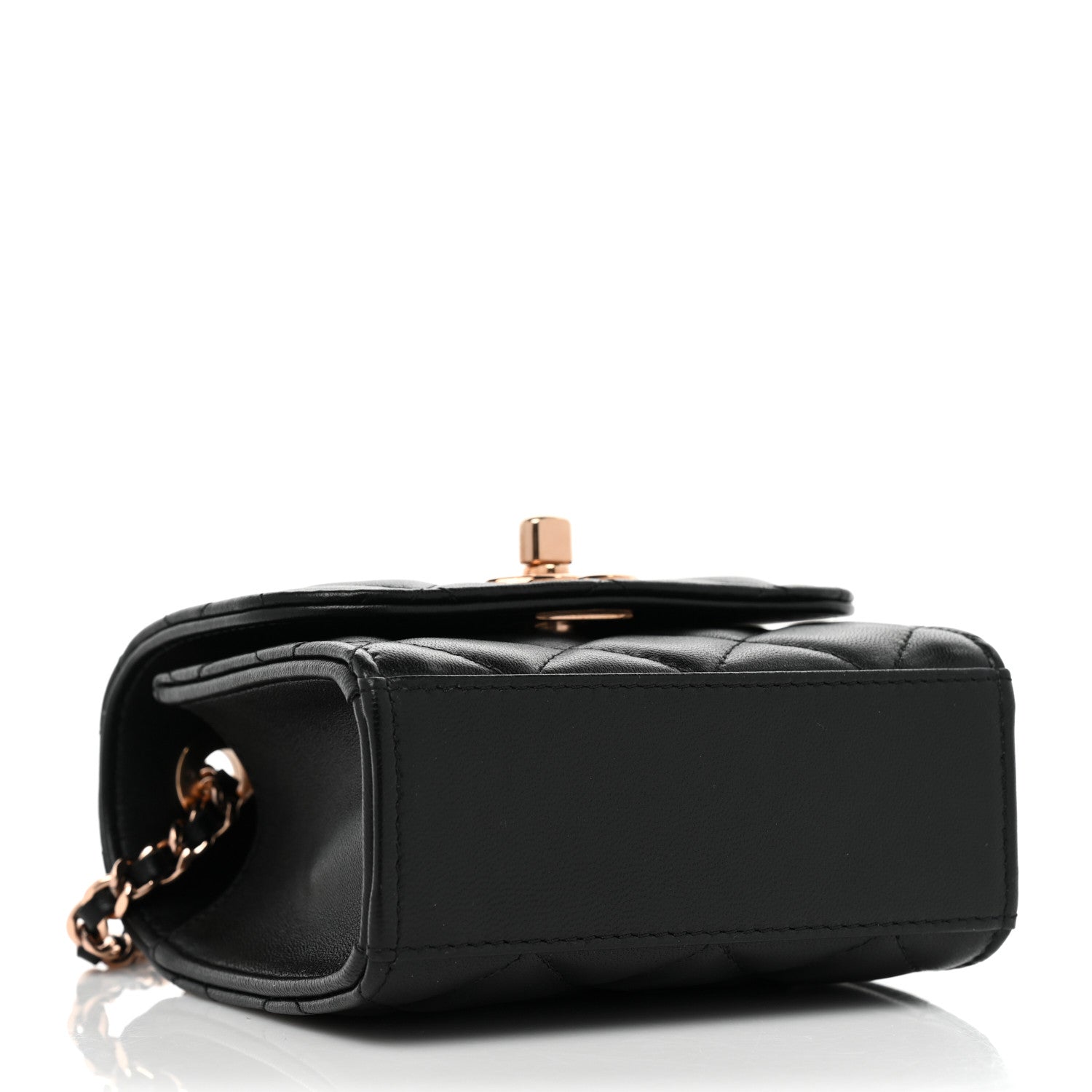 Chanel Lambskin Quilted Mini Trendy CC Clutch With Chain Black 4 of 9