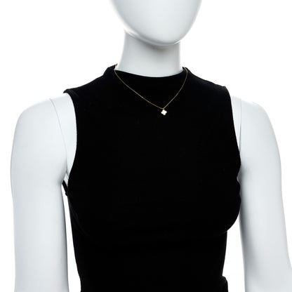 Van Cleef & Arpels 18K Yellow Gold Mother of Pearl Sweet Alhambra Pendant Necklace 2 of 6