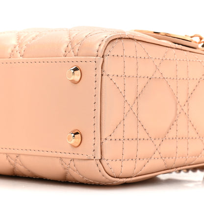 Christian Dior Iridescent Metallic Lambskin Cannage Mini Lady Dior Pink 9 of 12