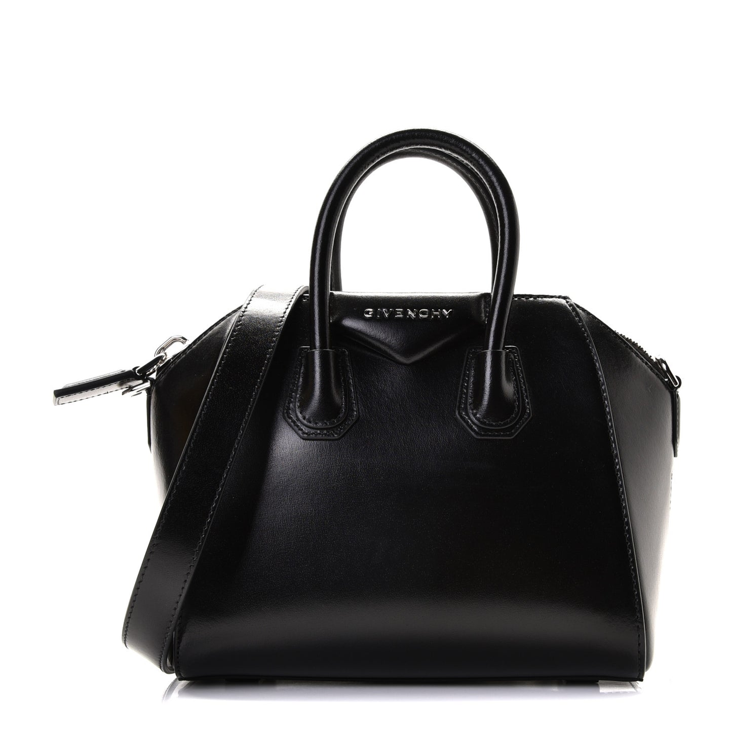 Shiny Lord Calfskin Mini Antigona Black