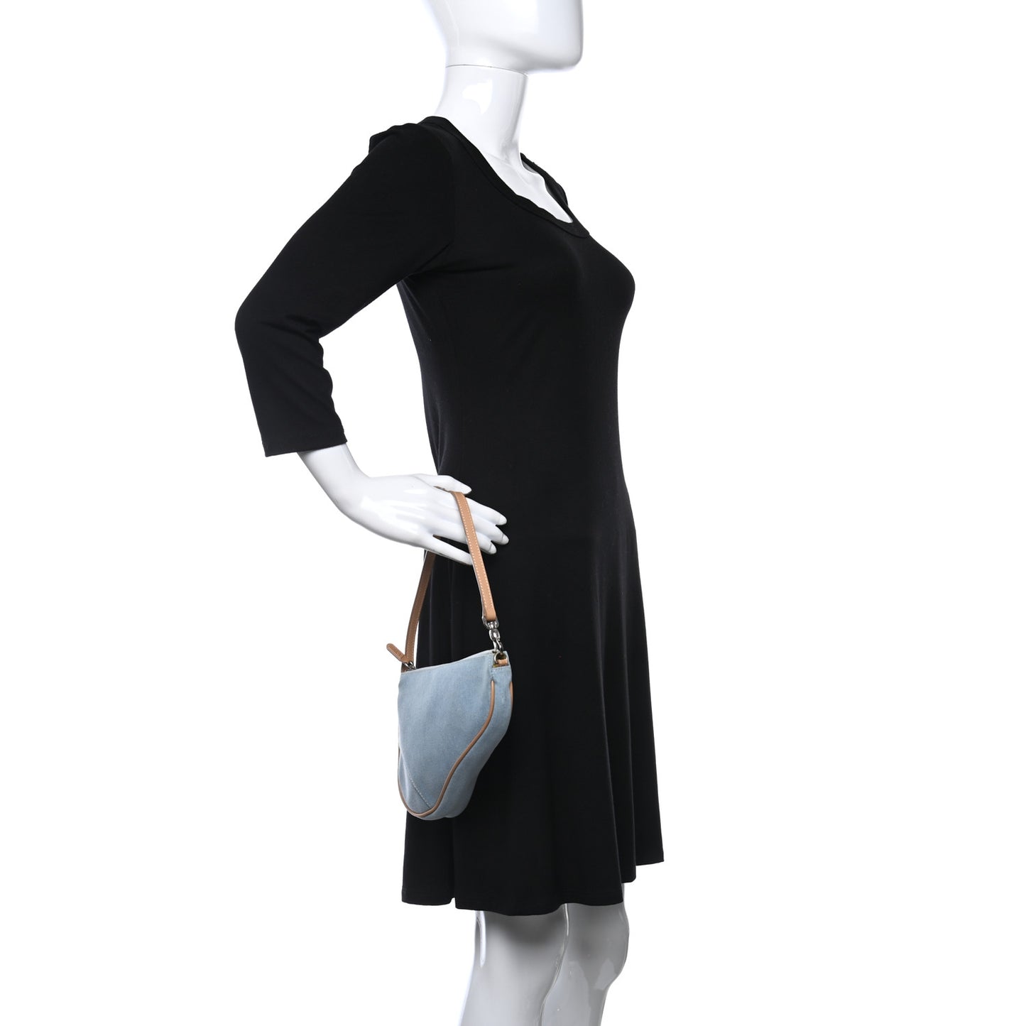 Denim Mini Saddle Pochette Blue