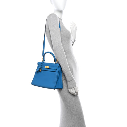Hermes Togo Kelly Retourne 28 Bleu Zanzibar 2 of 11