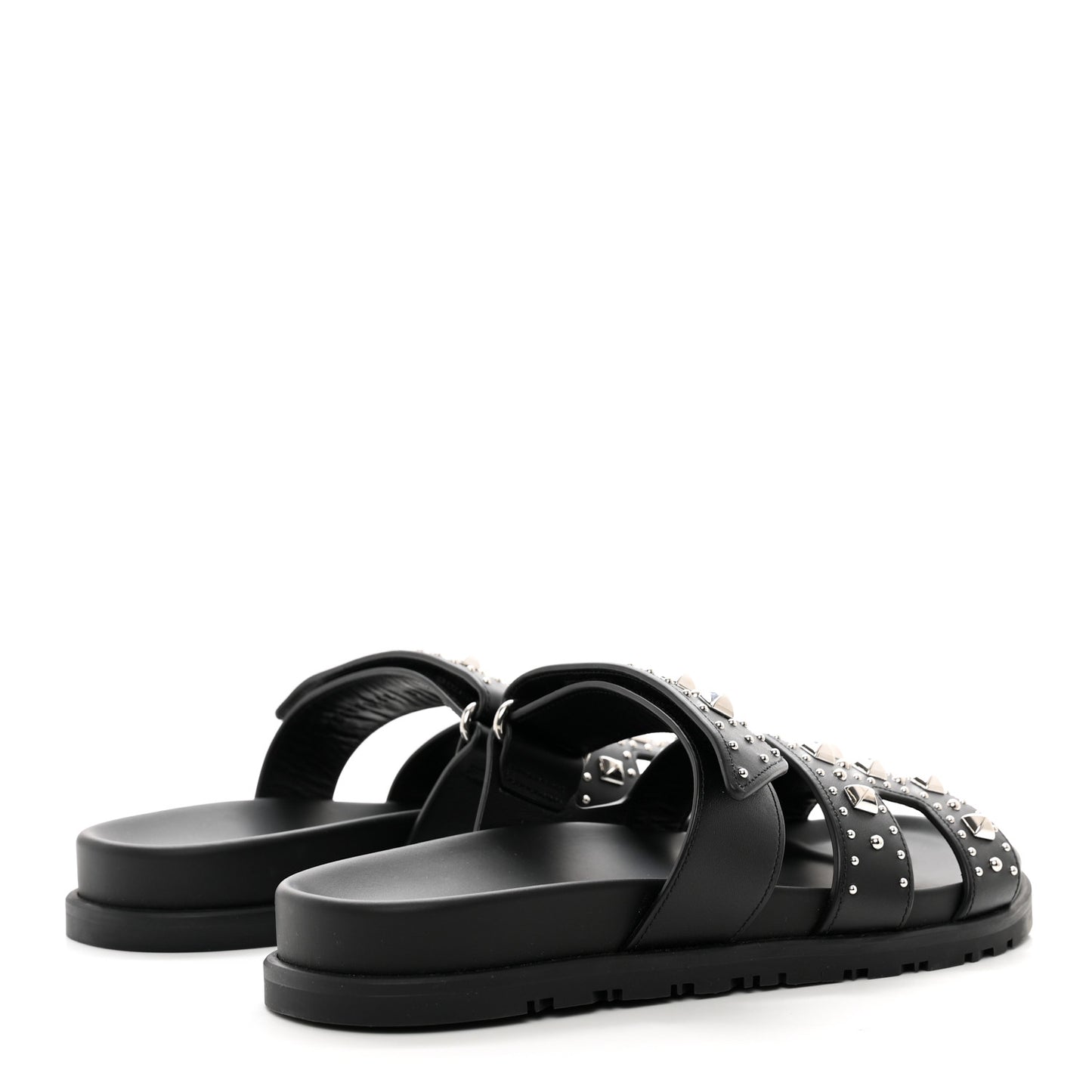 Calfskin Studded Womens Chypre Sandals 37 Black