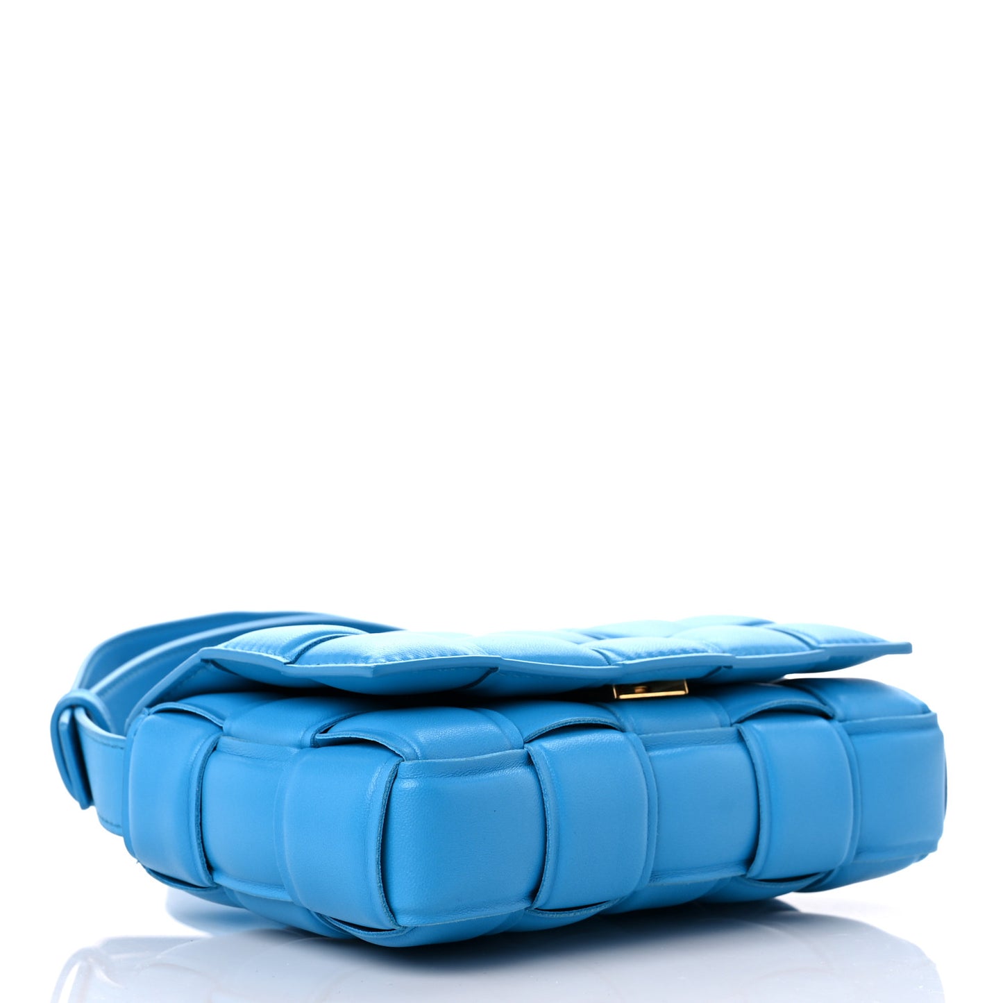Nappa Maxi Intrecciato Small Padded Cassette Crossbody Bag Pool Blue