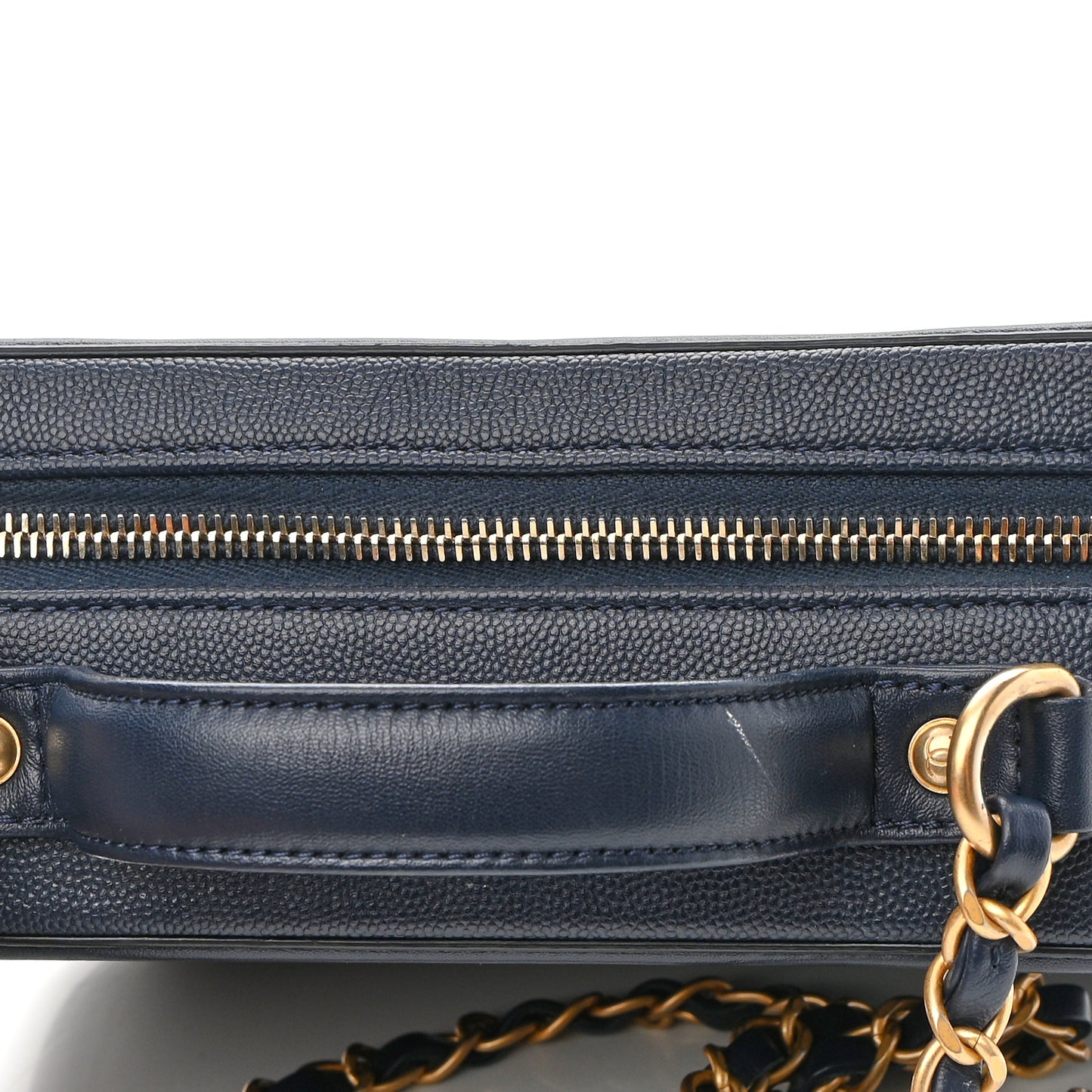 Caviar Quilted Medium CC Filigree Vanity Case Navy