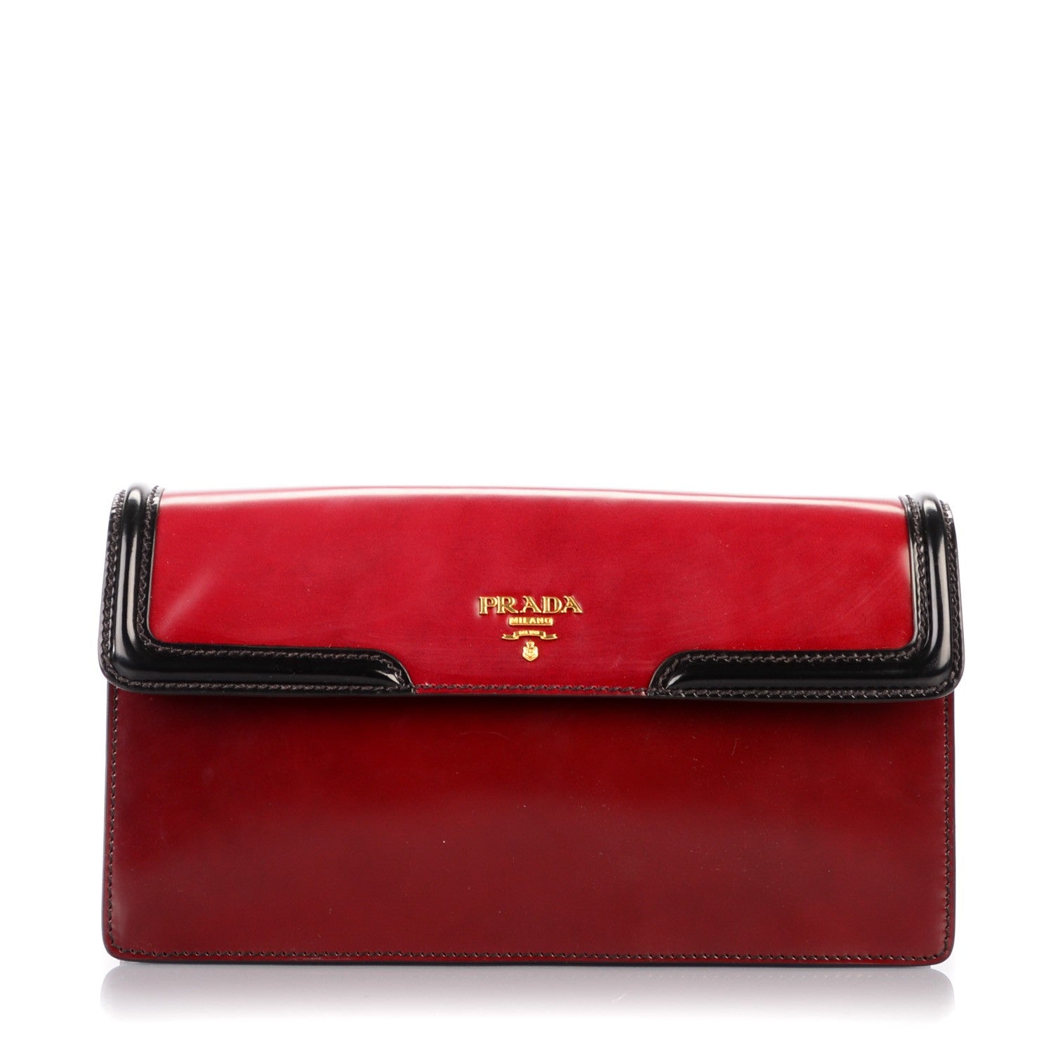 Prada Spazzolato Flap Clutch Porpora Cord 1 of 7