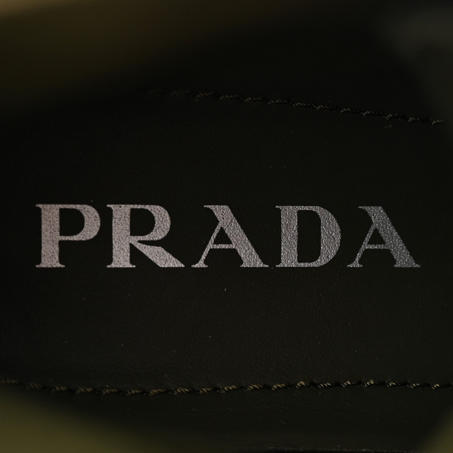 Prada Spazzolato Rois Re-Nylon Metal Triangle Logo Monolith Pouch Pocket 60mm Combat Boots 37.5 Militare 8 of 11