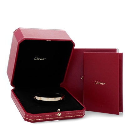 Cartier 18K Yellow Gold 1 Diamond LOVE Cuff Bracelet 17 4 of 4