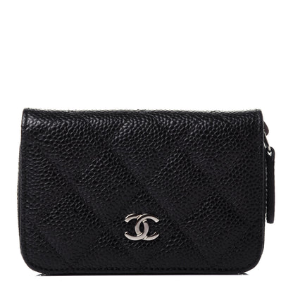 Chanel Caviar Quilted Zip Coin Purse Black 1 of 10