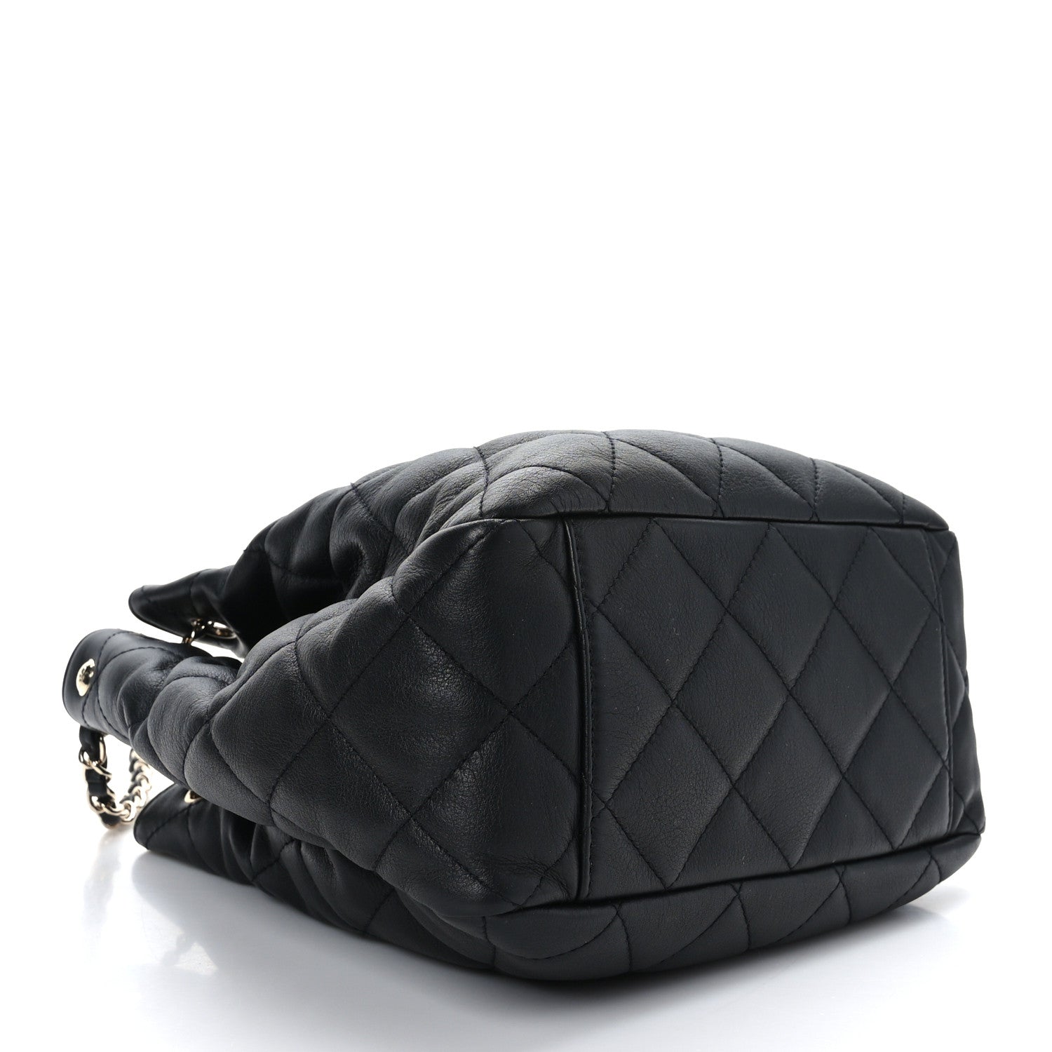 Chanel Lambskin Quilted CC Dweller Drawstring Bucket Bag Black 4 of 9