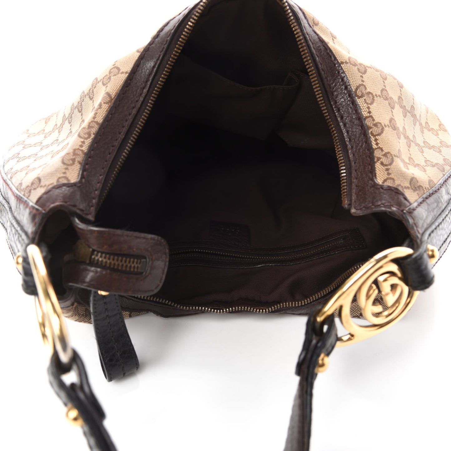 Monogram Medium Interlocking Hobo Dark Brown