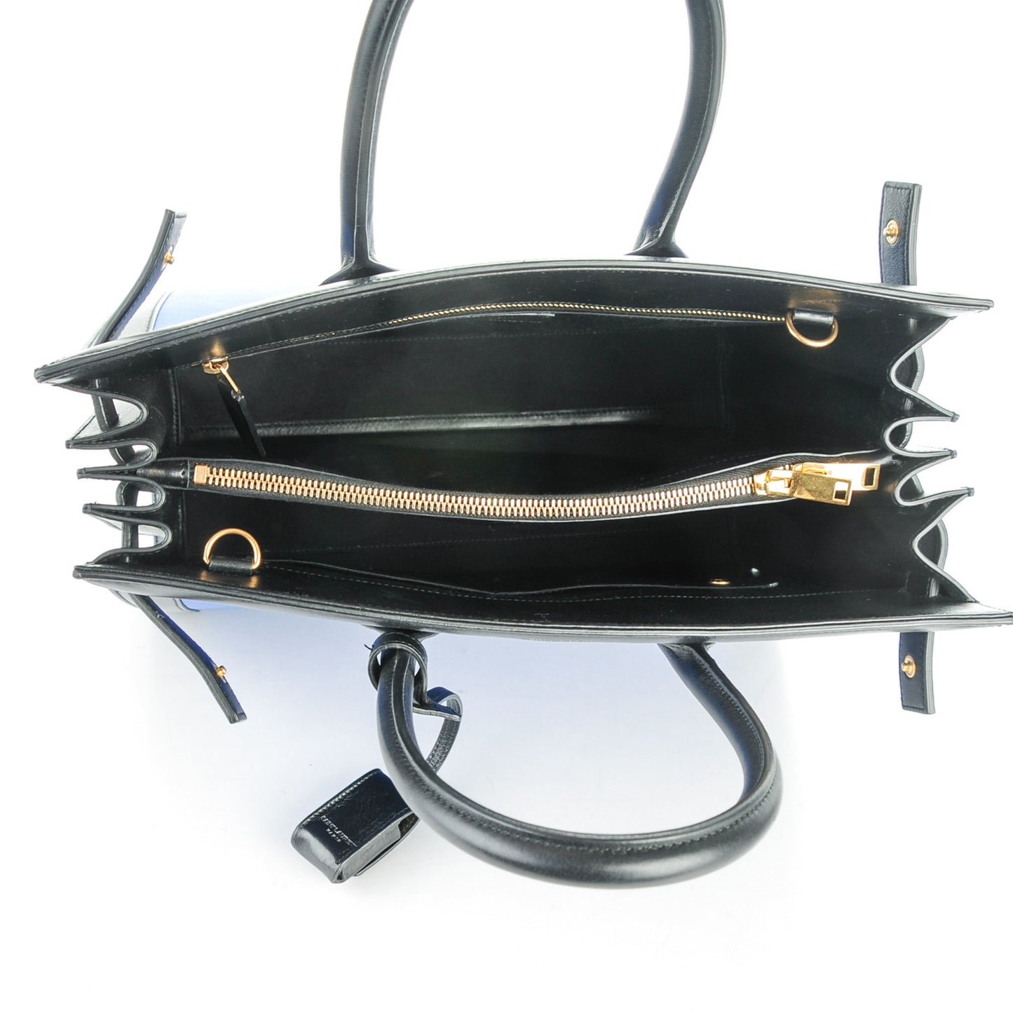 Calfskin Bi-Color Small Sac De Jour Royal Blue Black