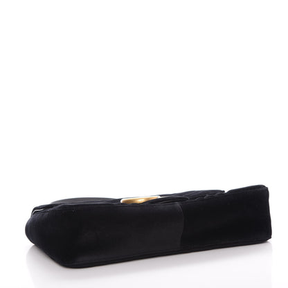 Gucci Velvet Matelasse Medium GG Marmont Shoulder Bag Black 4 of 8