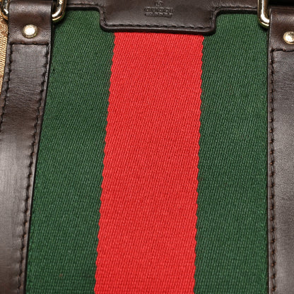 Gucci Monogram Vintage Web Small Boston Dark Brown 8 of 12