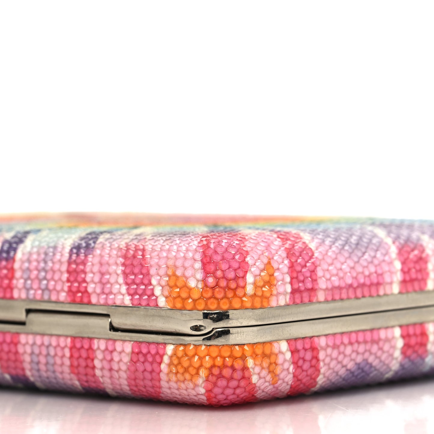 Swarovski Crystal Slim Slide Jerry Tie Dye Minaudiere Clutch Multicolor