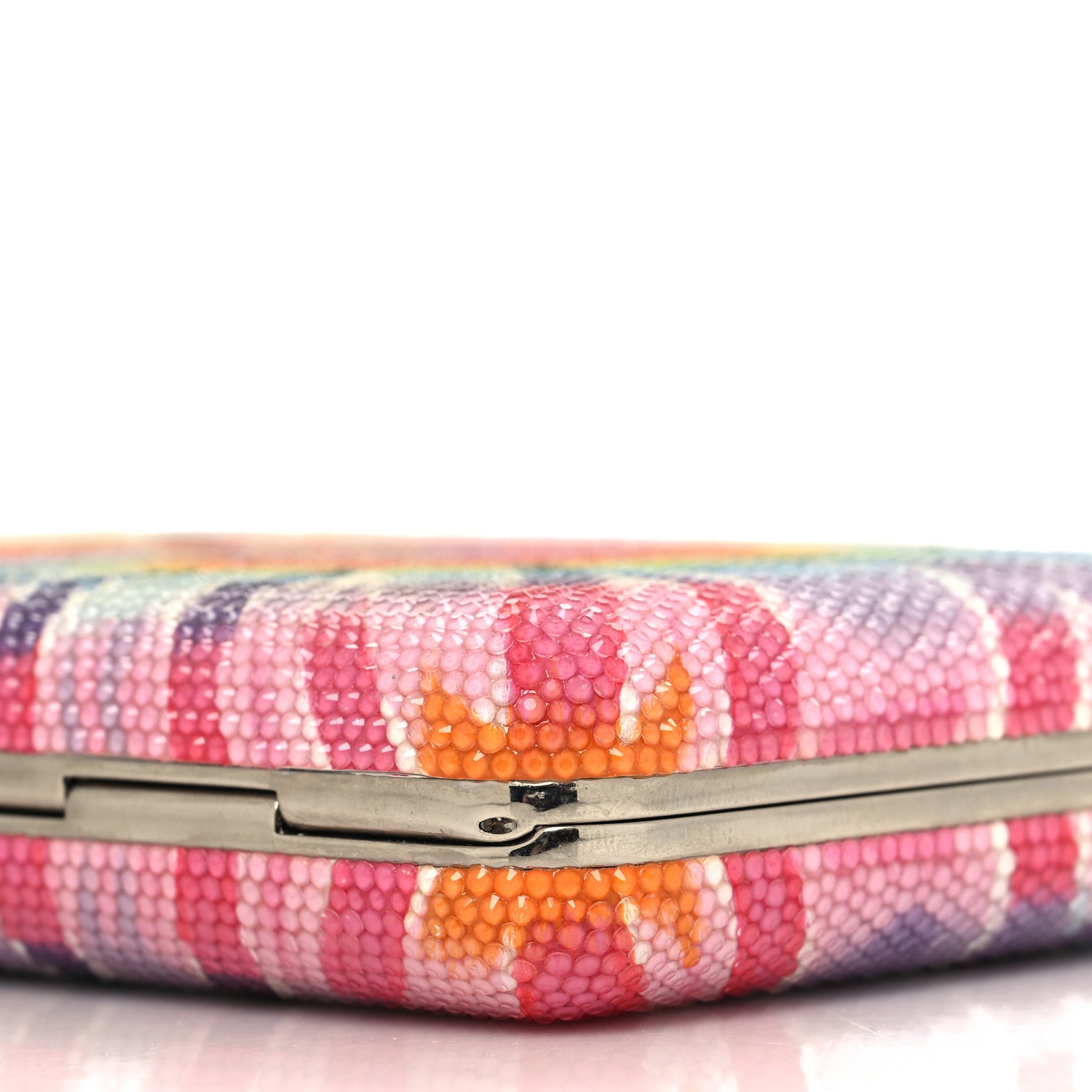 Judith Leiber Swarovski Crystal Slim Slide Jerry Tie Dye Minaudiere Clutch Multicolor 10 of 10