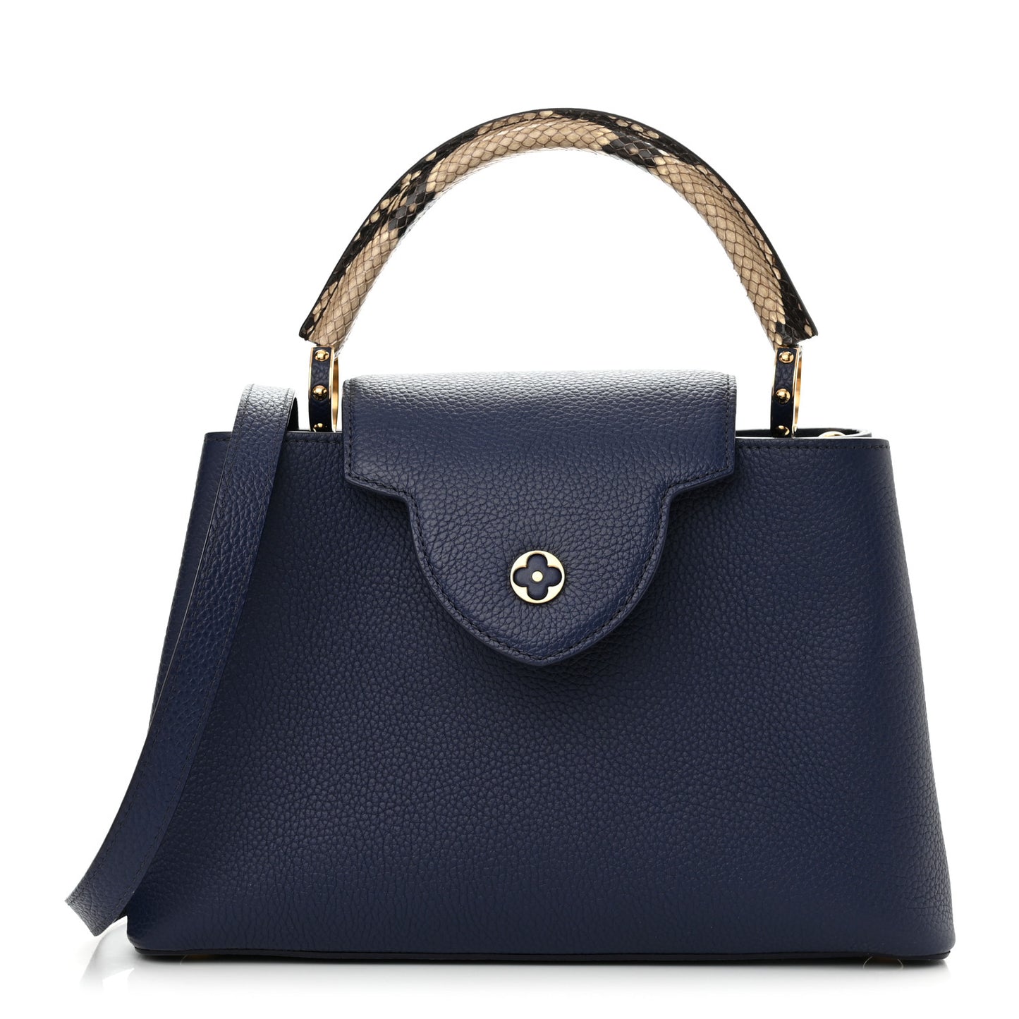 Taurillon Snakeskin Capucines MM Blue