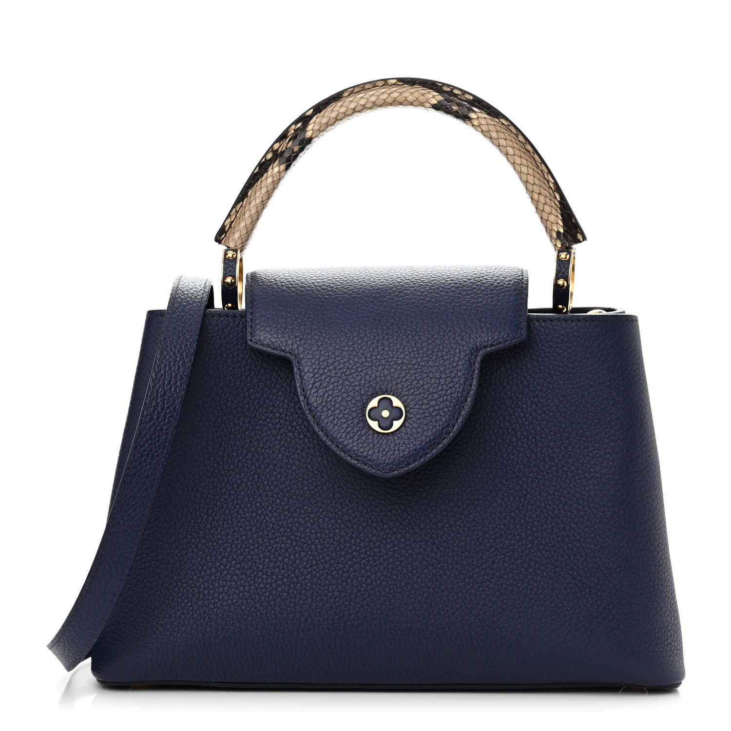 Louis Vuitton Taurillon Snakeskin Capucines MM Blue 1 of 11