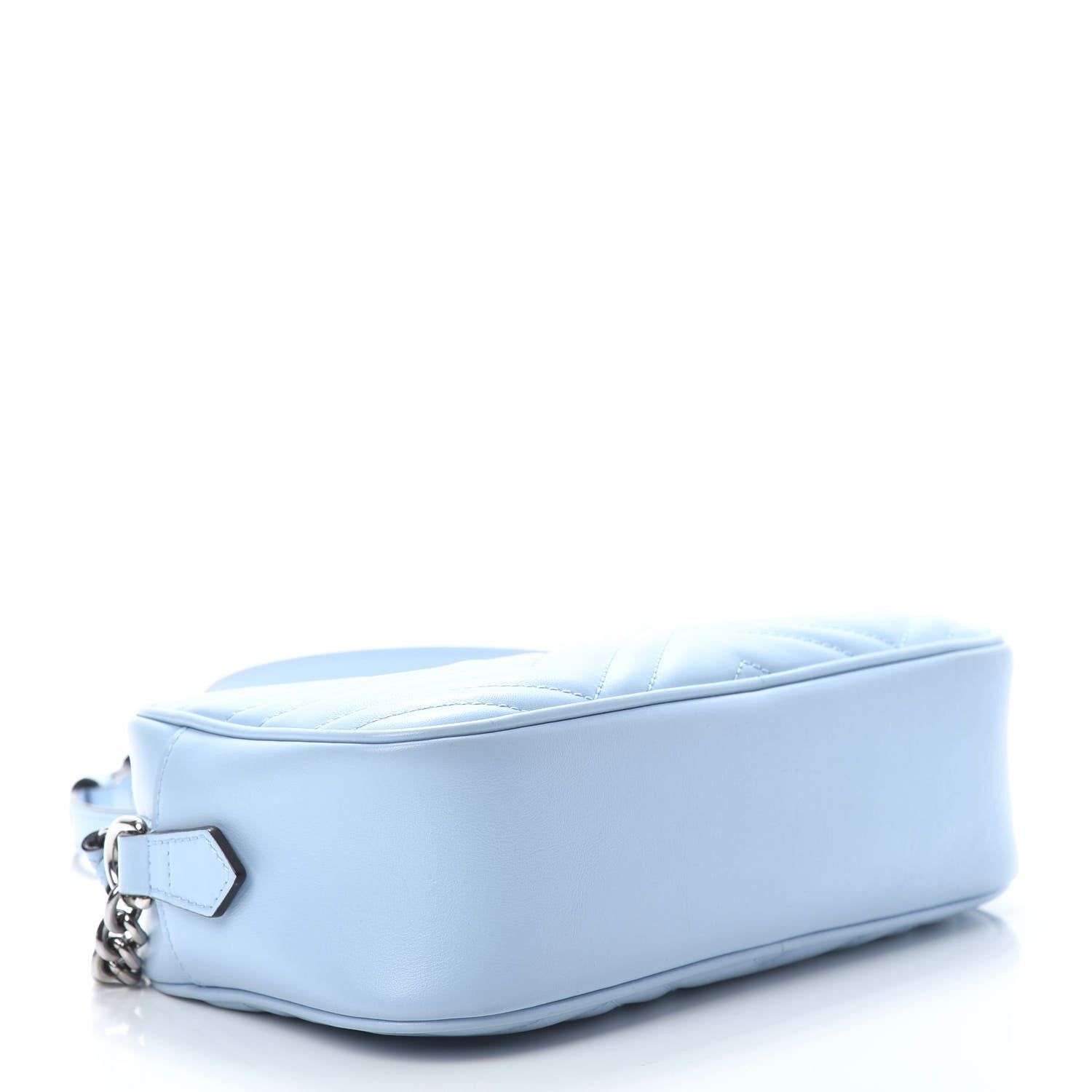 Gucci Calfskin Matelasse Small GG Marmont Chain Shoulder Bag Porcelain Light Blue 4 of 10