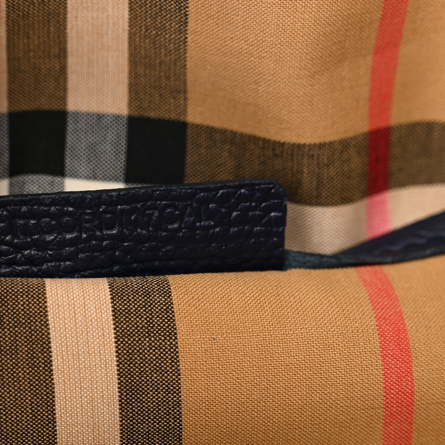 Burberry Derby Calfskin Vintage Check Medium Banner Tote Regency Blue 8 of 14