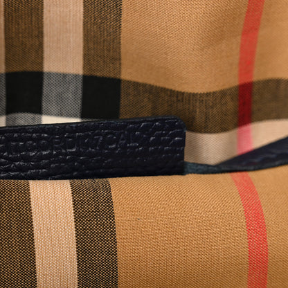 Burberry Derby Calfskin Vintage Check Medium Banner Tote Regency Blue 8 of 14