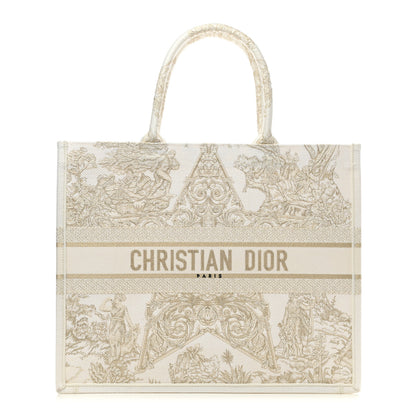 Christian Dior Canvas Around The World Stella Embroidered Large Book Tote Gold 1 of 9