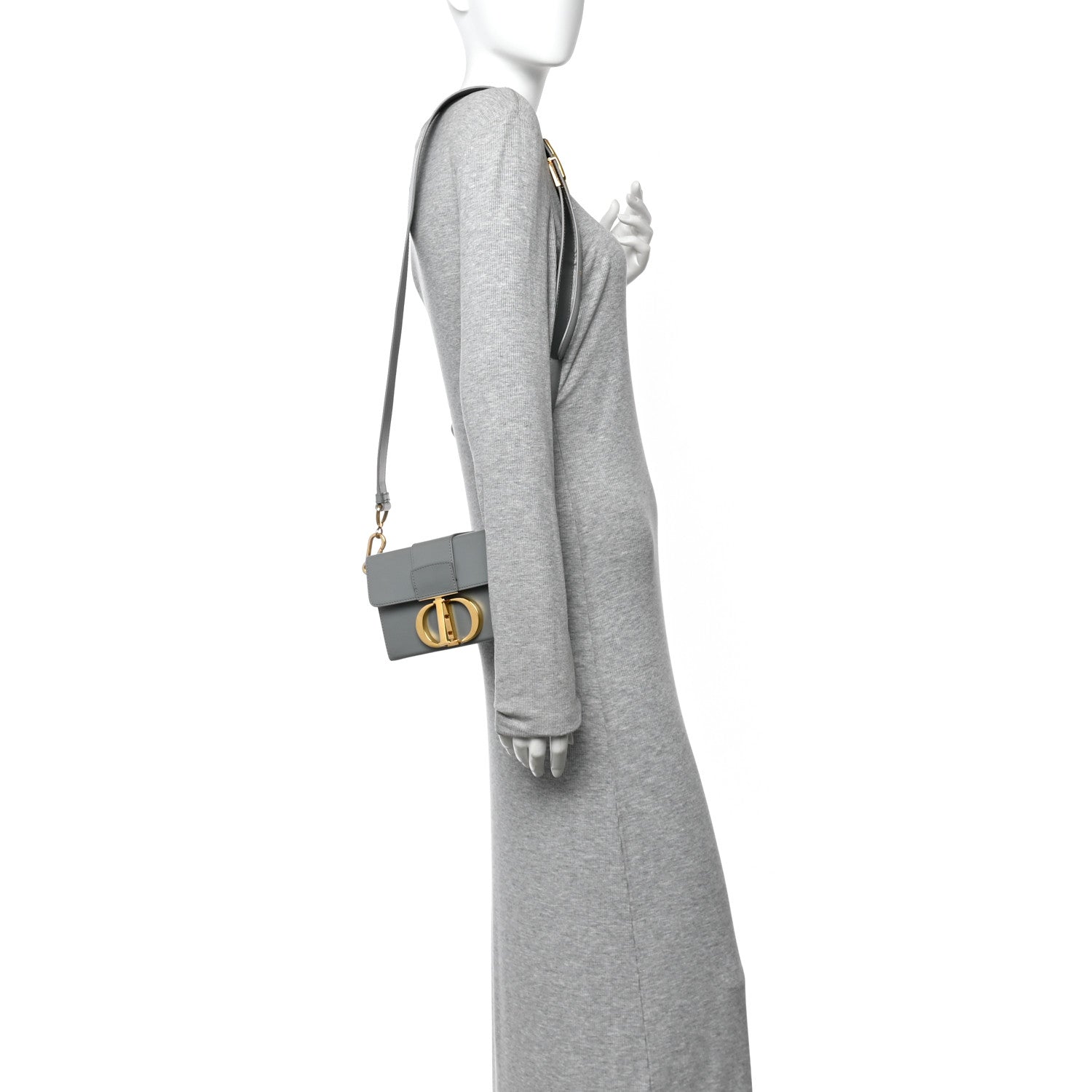 Christian Dior Box Calfskin 30 Montaigne Box Bag Gray 2 of 9