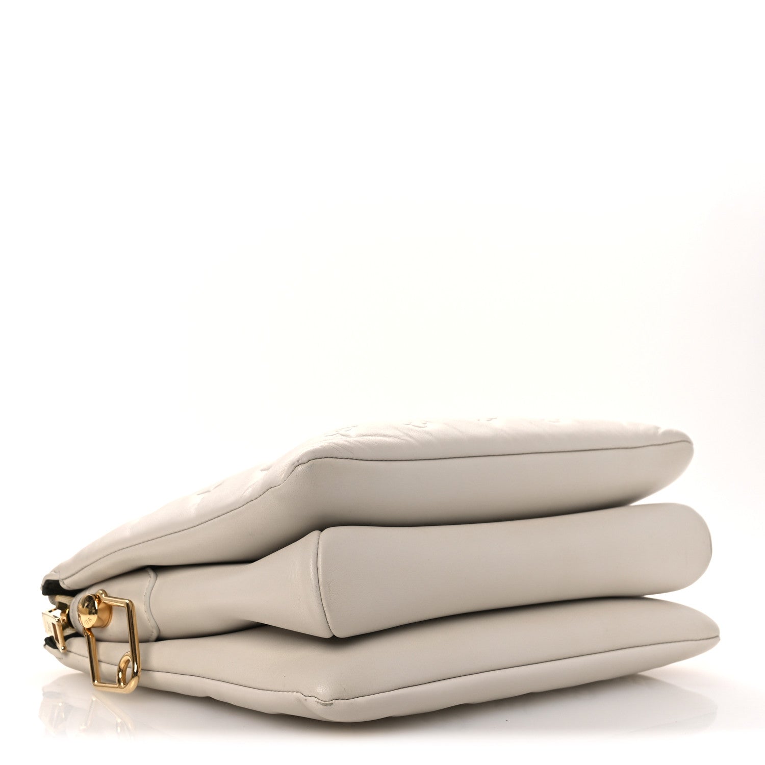 Louis Vuitton Lambskin Embossed Monogram Coussin PM Cream 4 of 12