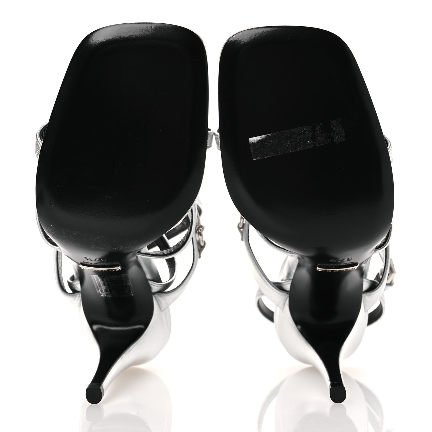 Nappa Silk High Heel Sandals 37.5 Argento