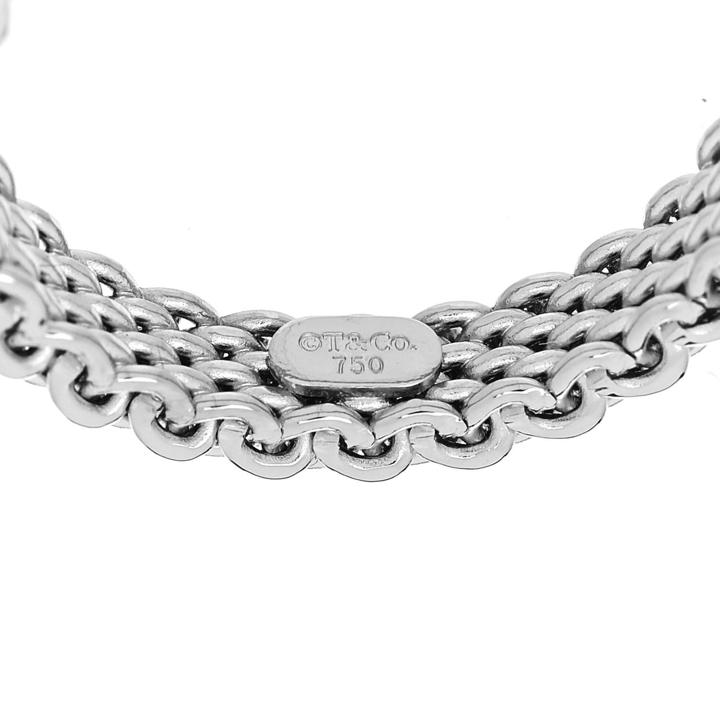 18K White Gold Narrow Mesh Somerset Ring 53 6.25