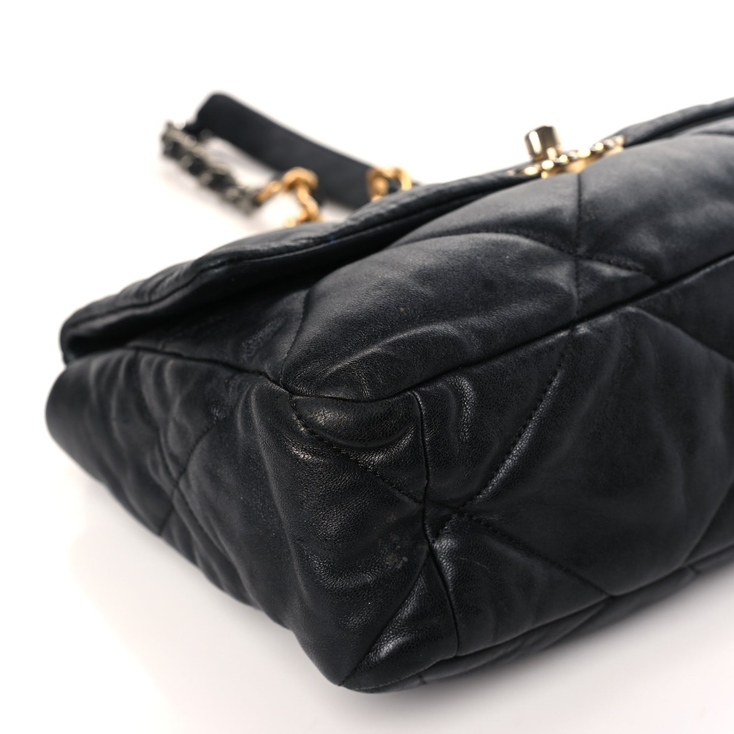 Lambskin Quilted Large Chanel 19 Flap Black