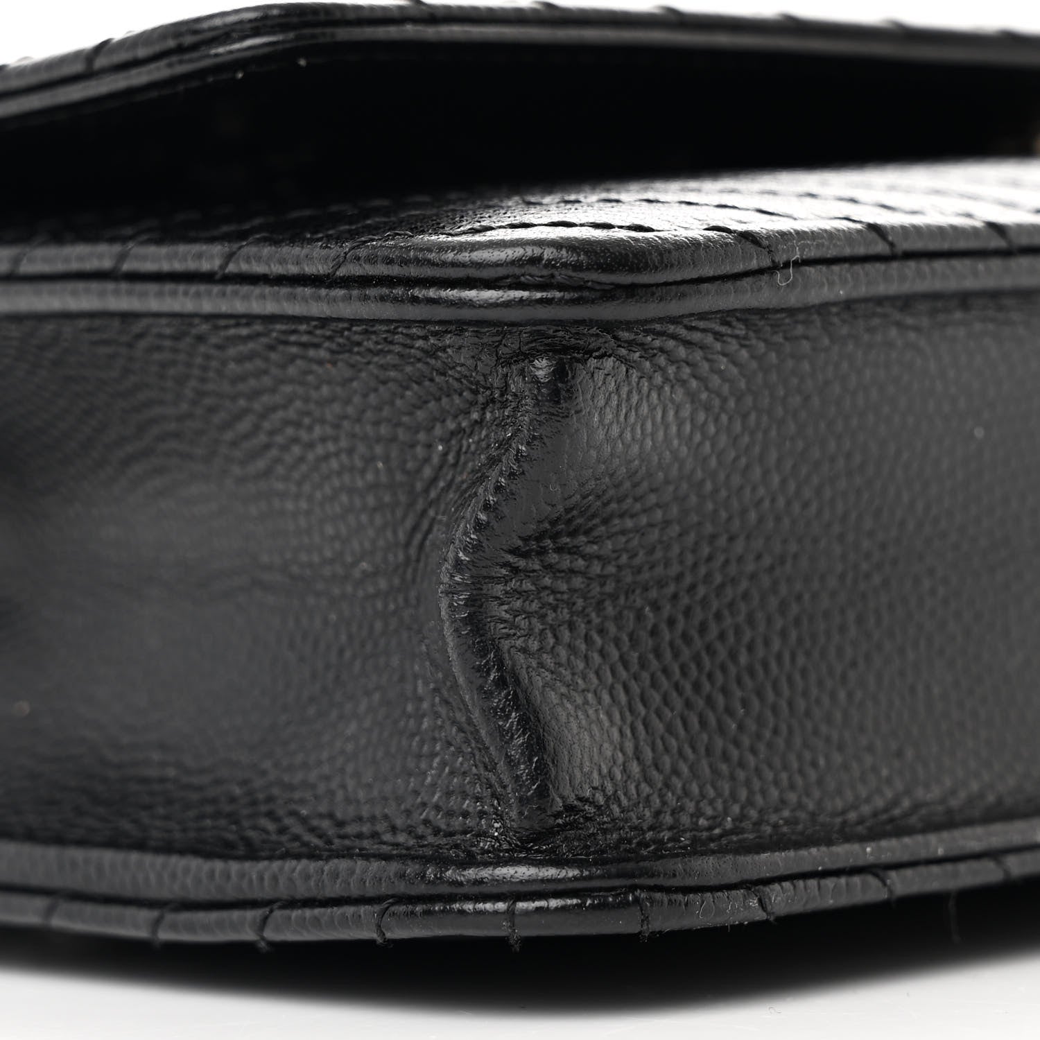 Chanel Caviar Chevron Quilted Wallet On Chain WOC Black 10 of 12