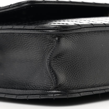 Chanel Caviar Chevron Quilted Wallet On Chain WOC Black 10 of 12