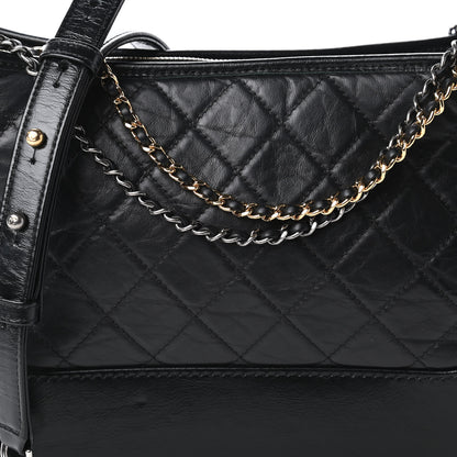 Chanel Aged Calfskin Quilted Medium Gabrielle Hobo Black 10 of 10