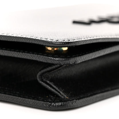 Prada Saffiano Lux Monochrome Chain Wallet Black 8 of 9