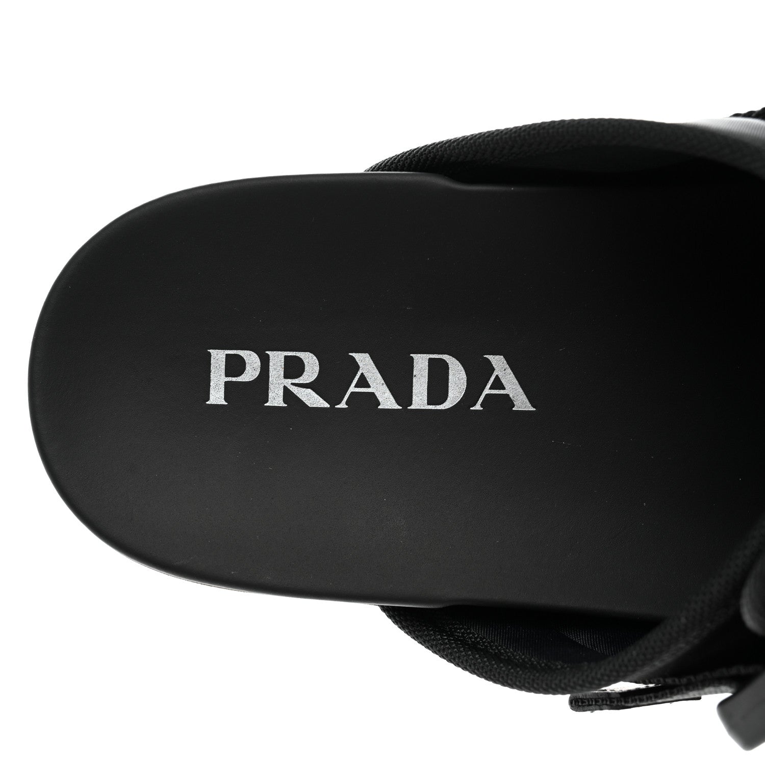 Prada Nylon Logo Slide Sandals 8 Black 6 of 10