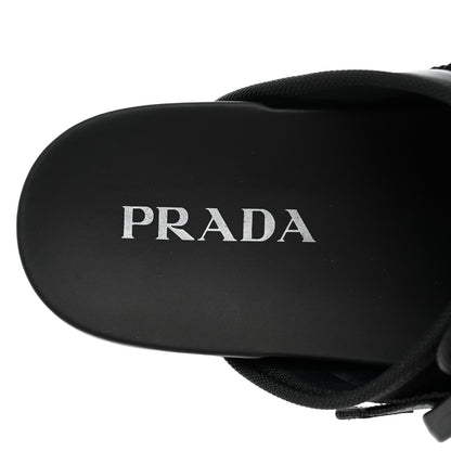 Prada Nylon Logo Slide Sandals 8 Black 6 of 10