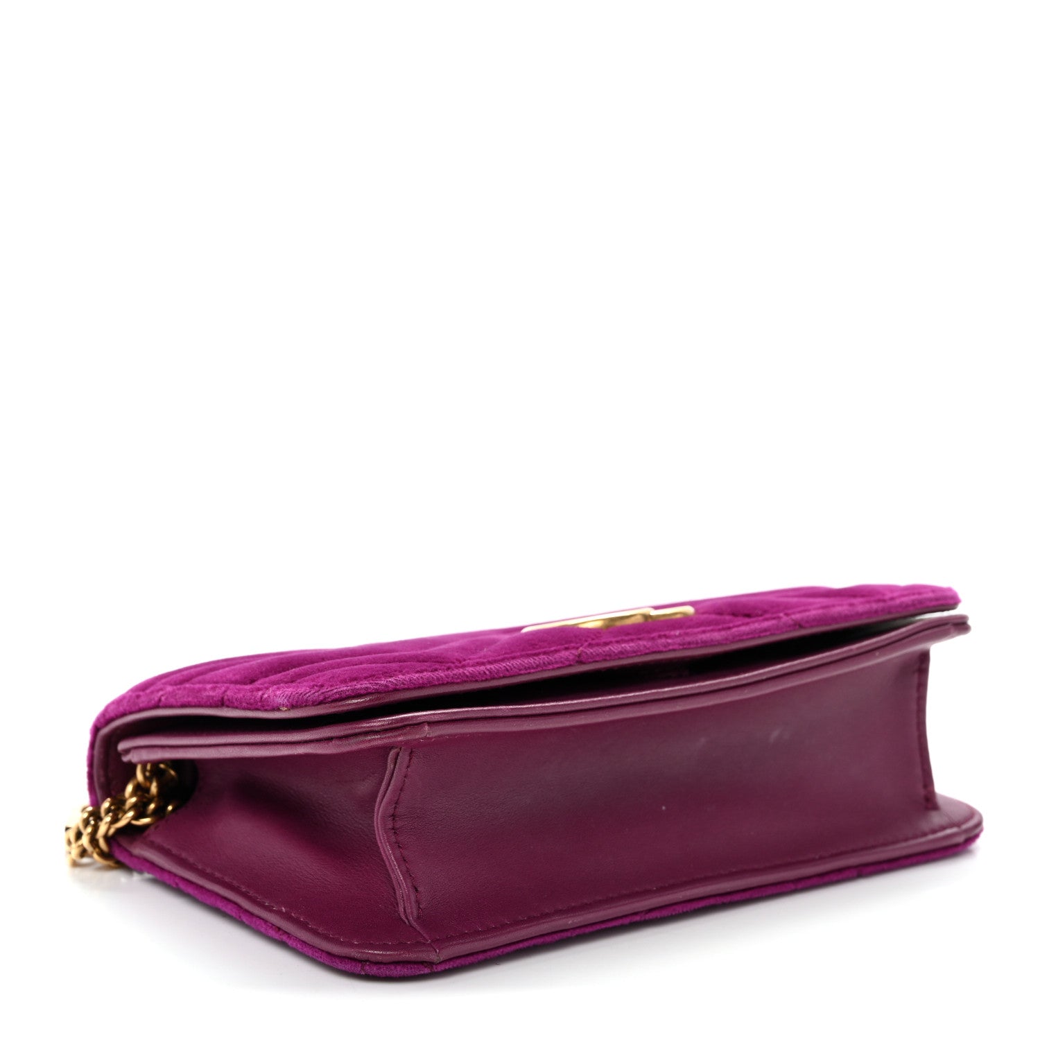 Gucci Velvet Matelasse GG Marmont Mini Bag Fuchsia Violet Cyclamen 4 of 9