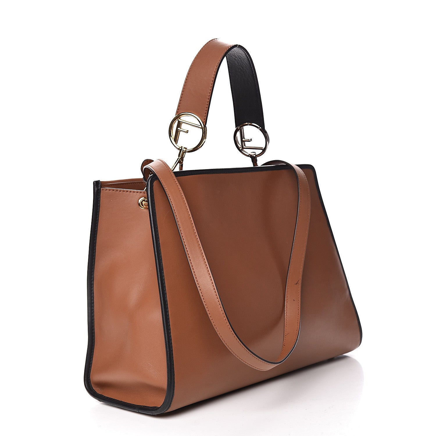 Fendi Vitello Century Opaco F is Fendi Bi-Color Regular Runaway Satchel Corteccia Black 4 of 22