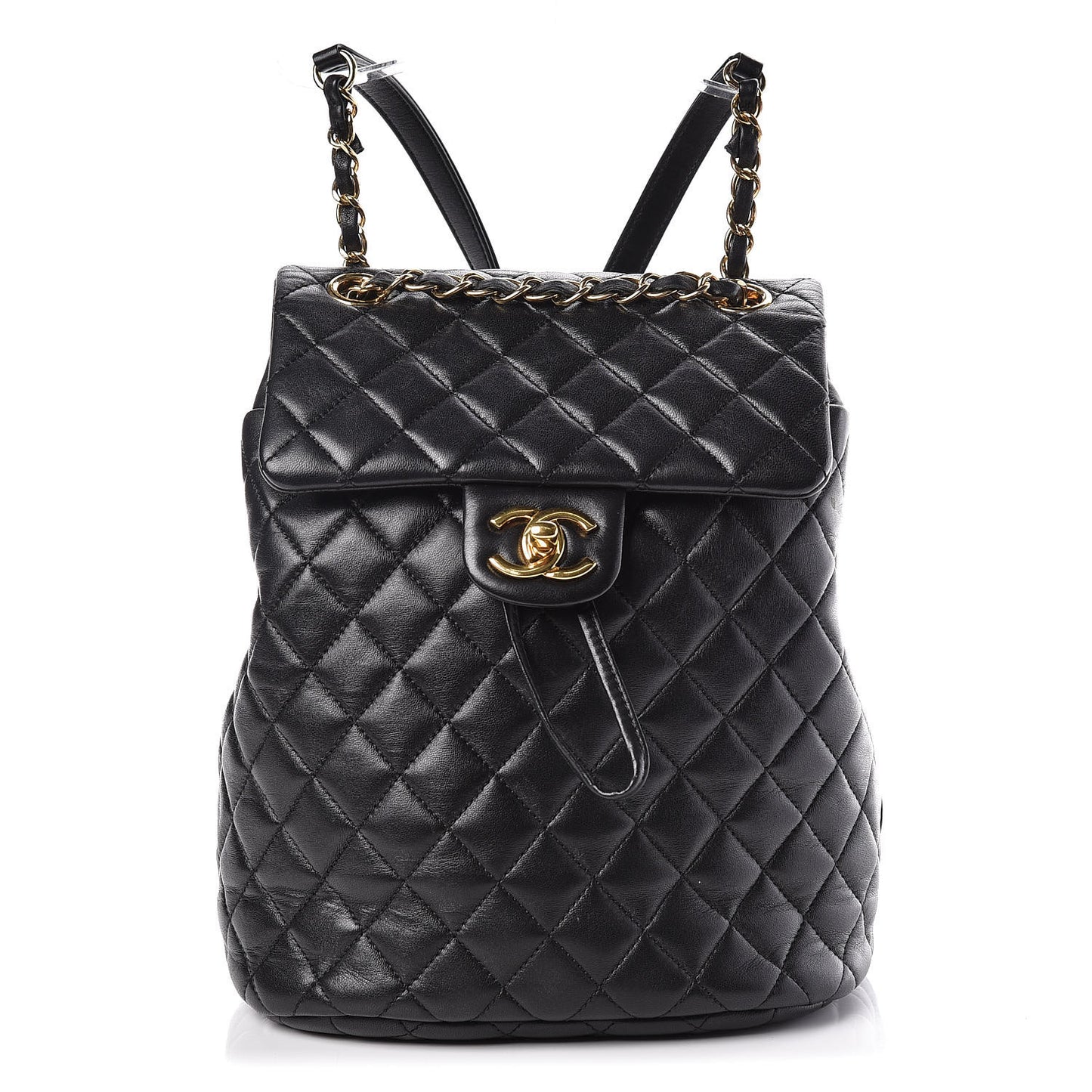 Lambskin Quilted Small Urban Spirit Backpack Black