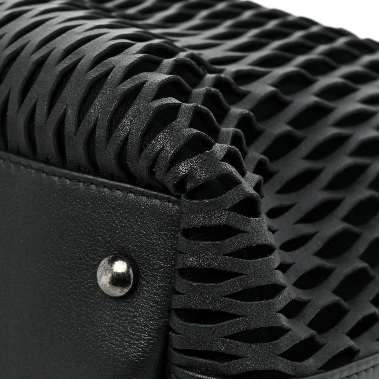 Calfskin Laser Cut Perforated CC Tote Black