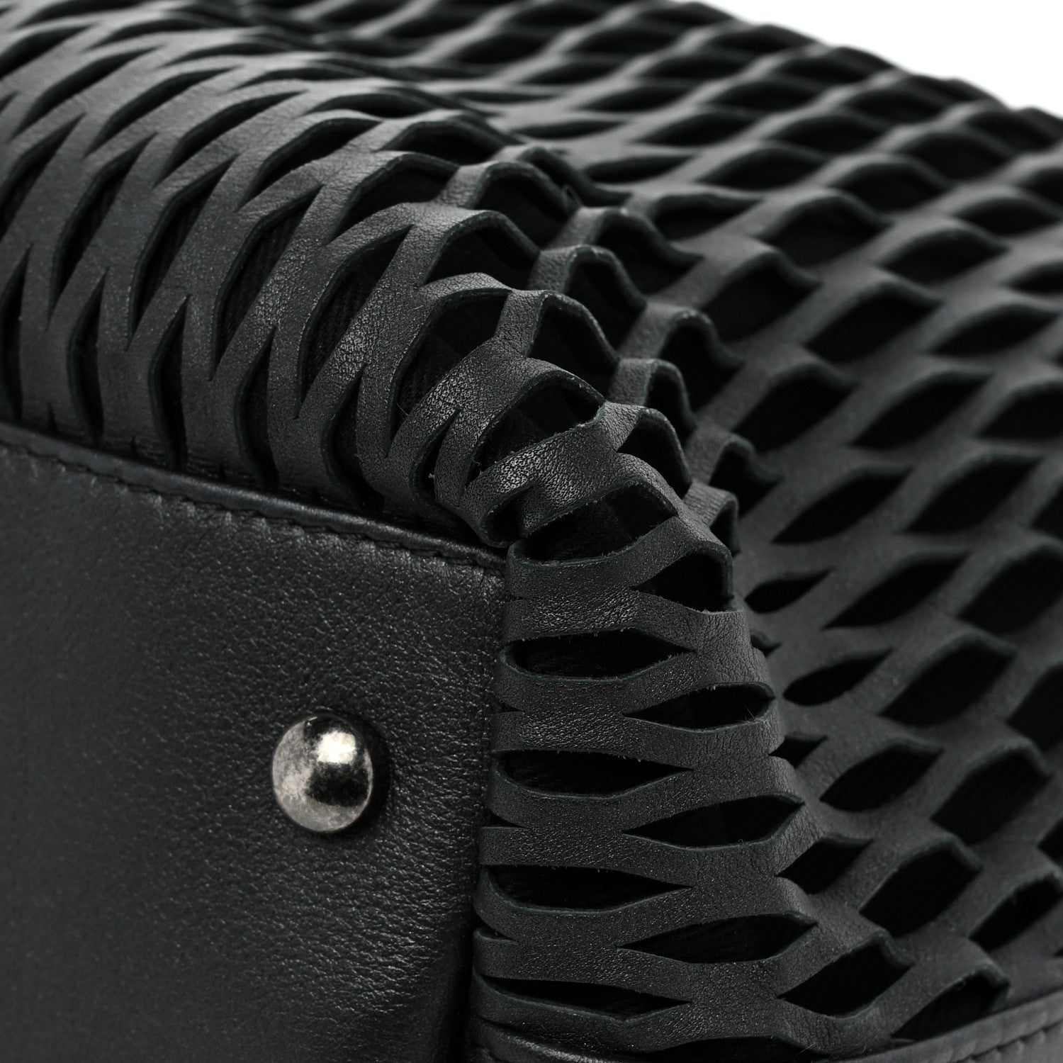 Chanel Calfskin Laser Cut Perforated CC Tote Black 13 of 15