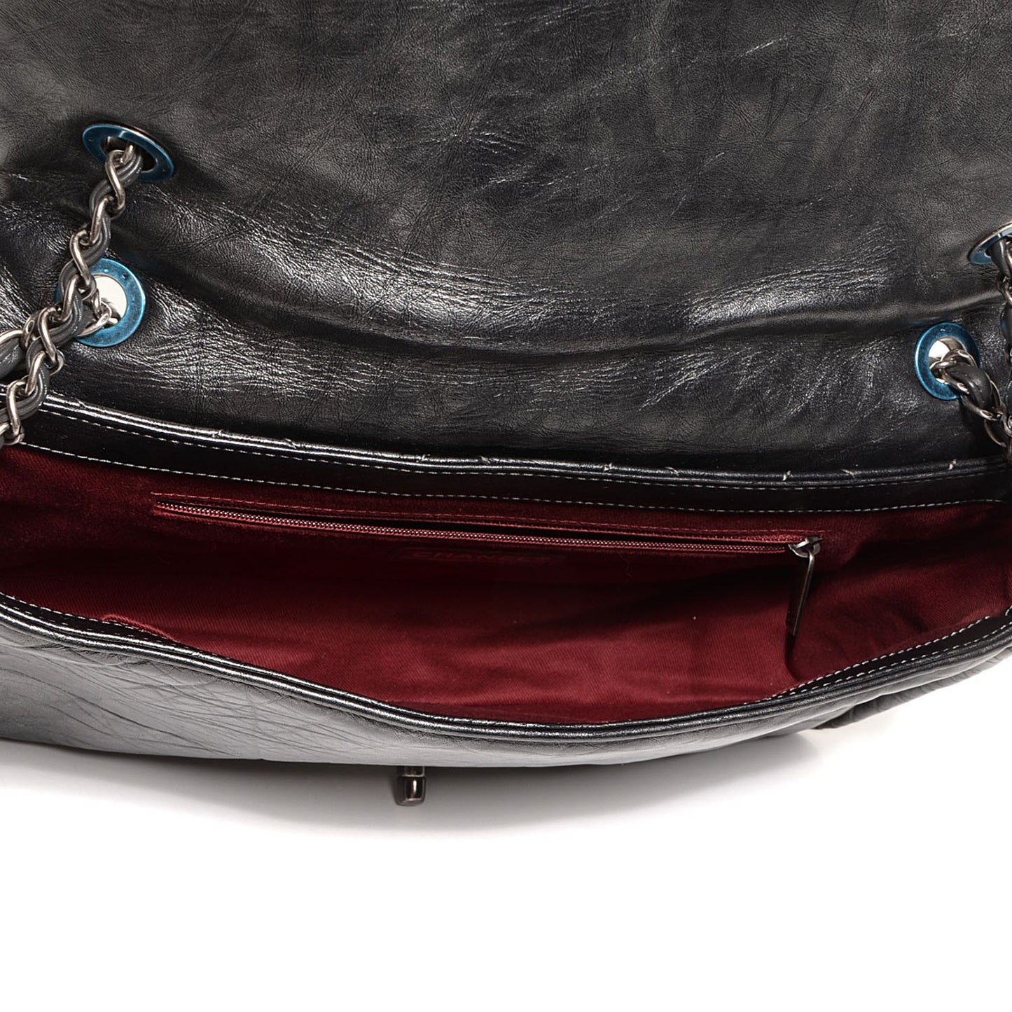 Aged Calfskin Quilted Medium Pondichery Flap Black