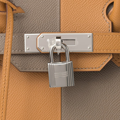 Hermes Epsom Casaque Birkin Sellier 30 Etoupe Sesame Bleu Indigo 7 of 9