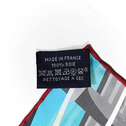 Hermes Silk Double Face Formula One Scarf 90 Marine Colvert 5 of 5