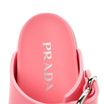 Prada EVA Rubber Buckled Lug Sole 20mm Thong Sandals 36 Begonia 7 of 7