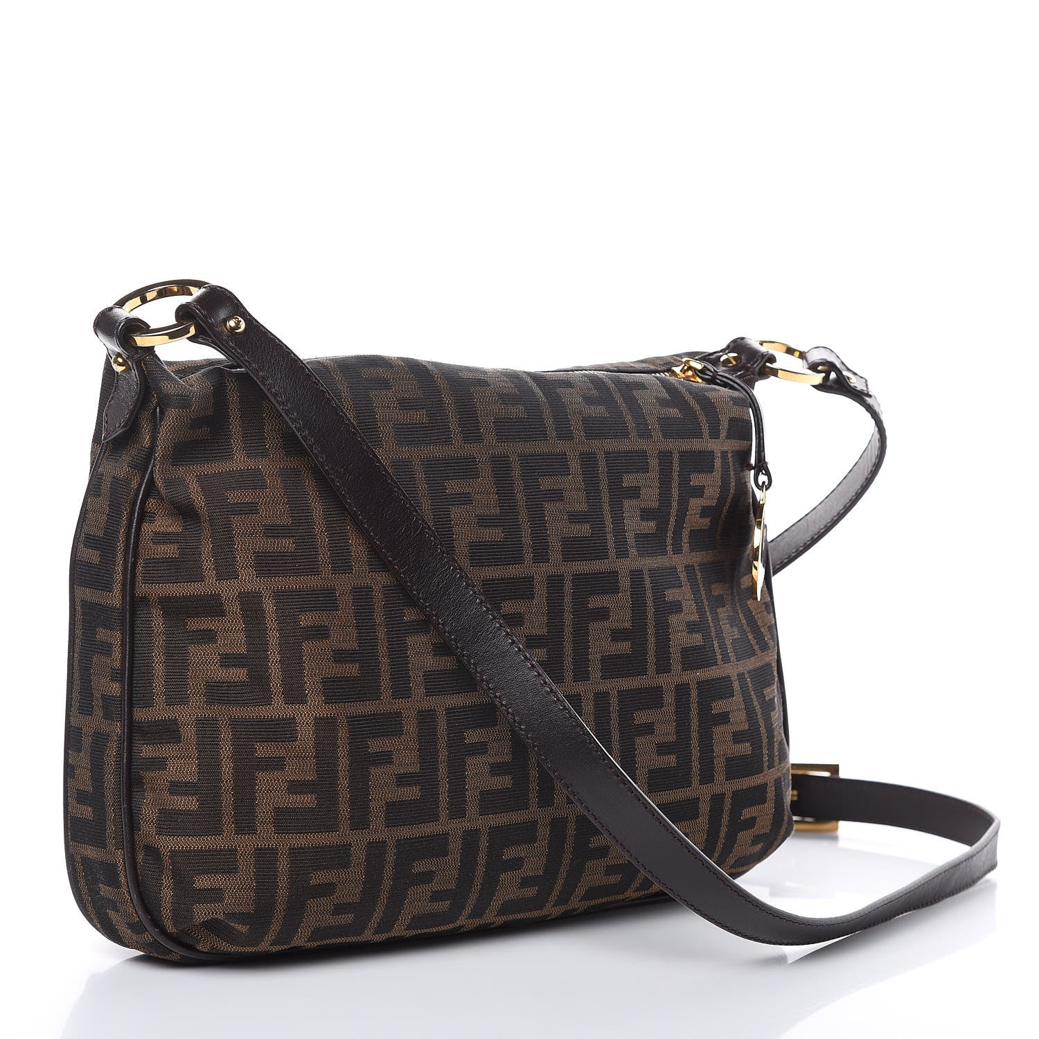 Fendi Zucca Vitello Chef Crossbody Bag Tobacco Moro 3 of 14